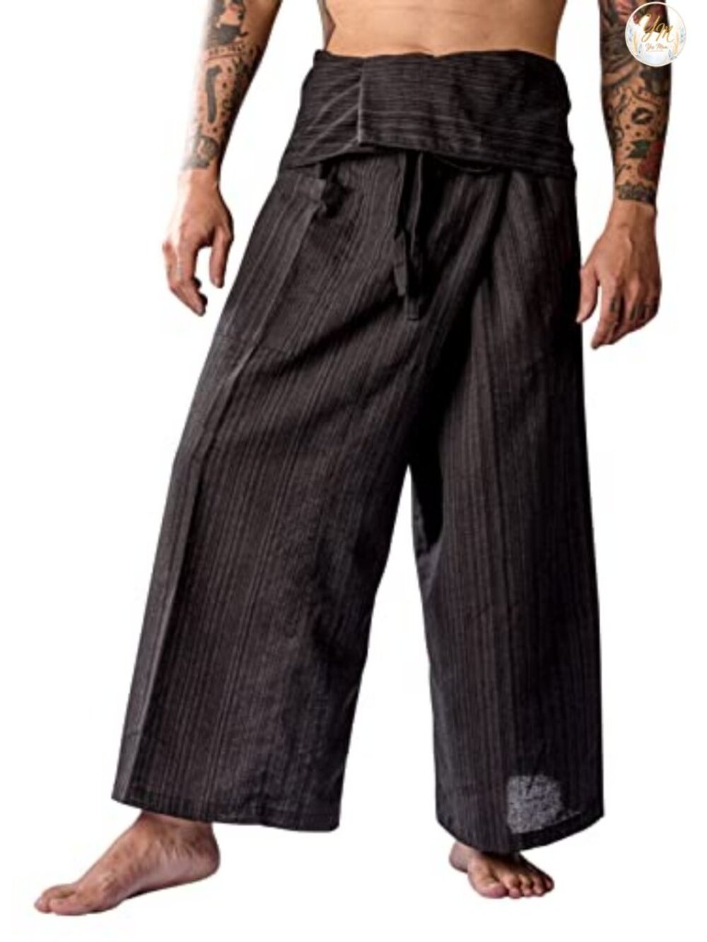 Unisex Thai Fisherman Pants Yoga Pants Adjustable Drawstring Cotton Blend